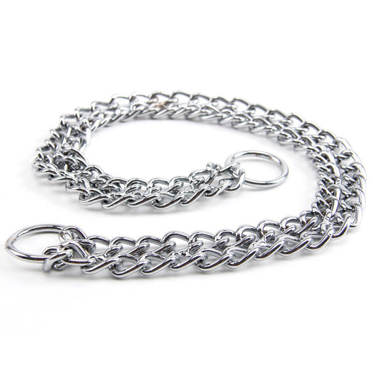 KFX-5837501 Stainless Steel Double Row Dog Collar - Durable Design for All Seasons, 2.0*30cm & 3.0*50cm Options