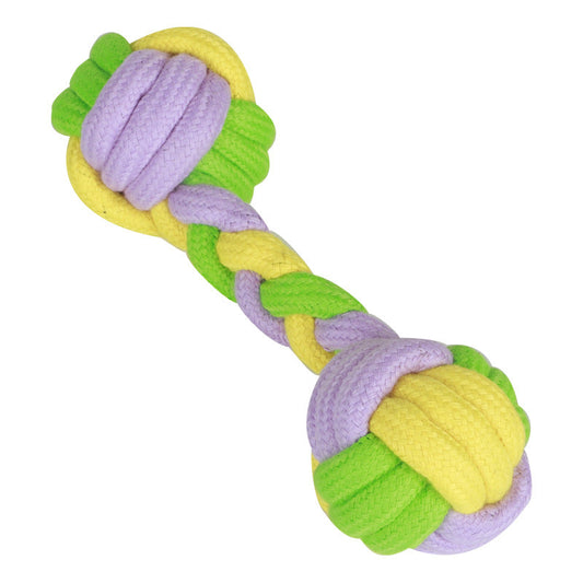 KFX-5844285 Candy Color Cotton Rope Dumbbell Toy for Dogs – Cotton Knot Design, 20*6.5cm