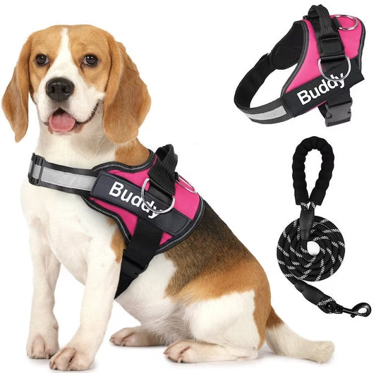 KFX-5845309 Couple Dog Chest Strap with Lead Rope – Durable Polyester Pet Harness