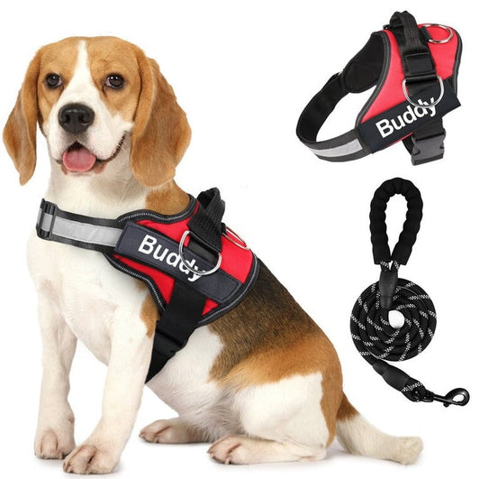 KFX-5845309 Couple Dog Chest Strap with Lead Rope – Durable Polyester Pet Harness