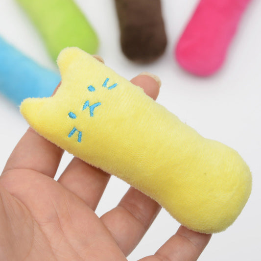 KFX-5848893 Interactive Plush Catnip Toys for Teeth Grinding and Claw Care - Fun Colors and Easy to Clean