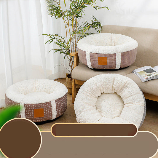 KFX-5849277 Super Soft Warm Pet Bed with Lamb Wool for All Ages - Comfortable, Lightweight, and Supportive