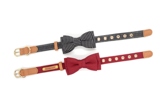 KFX-5851197 Small and Medium Dog Bow Tie Collar - Stylish Neck Accessory in Multiple Colors