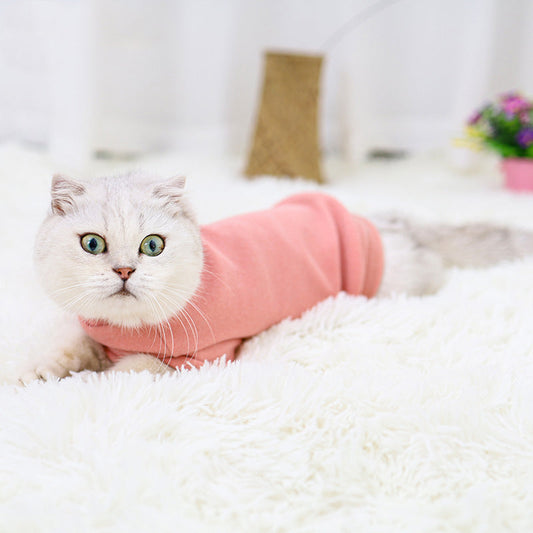 KFX-5864893 Warm Rabbit Plush Sweater for Hairless Cats - Lightweight Leisure Wear in Light Brown, Blue, Pink, Sizes S, M, L
