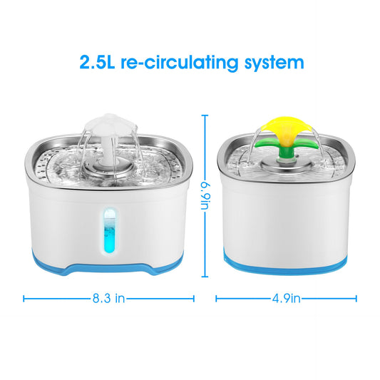 KFX-5866557 Stainless Steel Pet Water Dispenser for Dogs and Cats - Blue, Standard Model