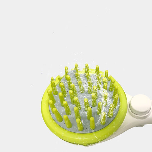KFX-5868349 Pet Bath and Massage Brush with Shower Head for Cats and Dogs - Gray, Blue, Green