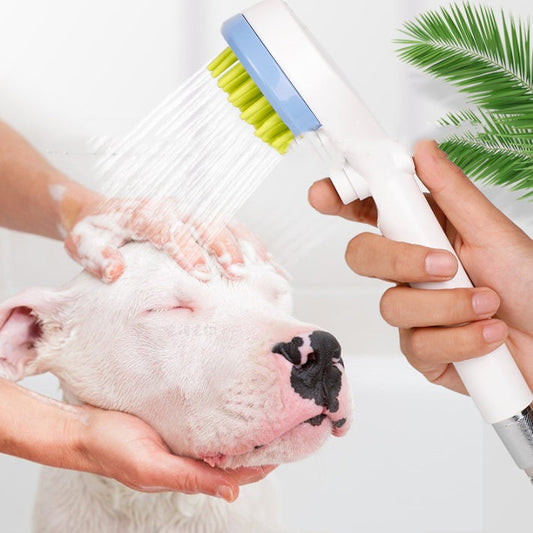 KFX-5868349 Pet Bath and Massage Brush with Shower Head for Cats and Dogs - Gray, Blue, Green