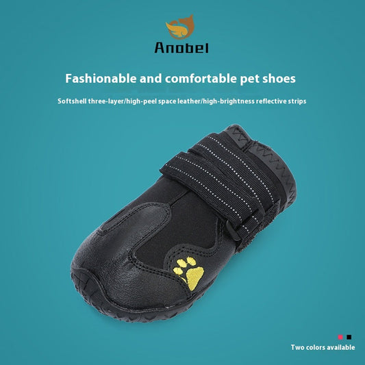 KFX-5873085 Waterproof and Breathable Dog Booties - Non-Slip, Warm, Wear-Resistant - Set of Four