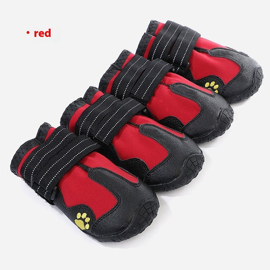 KFX-5873085 Waterproof and Breathable Dog Booties - Non-Slip, Warm, Wear-Resistant - Set of Four