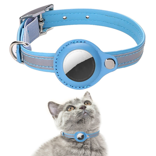 KFX-5878205 Pet Training Positioning Collar with Protective Cover for AirTag - Adjustable Sizes in Blue, Pink, Purple, and Black
