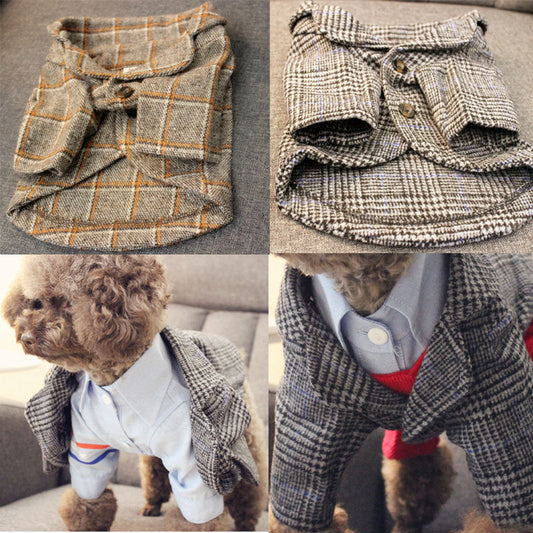 KFX-5880381 Stylish British Woolen Suits for Pets - Multiple Sizes Available