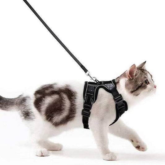 KFX-5881277 Breathable Reflective Cat Harness with Adjustable Straps and Leash