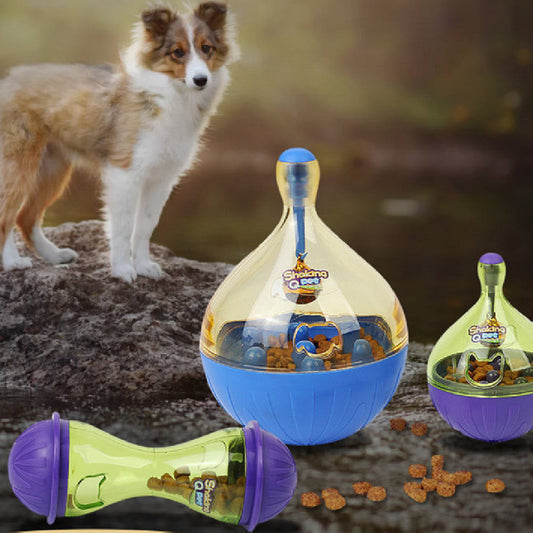 KFX-5888573 Pet Tumbler Toy for Dogs and Cats - Interactive Food Feeder with Bells, Non-Toxic and Sturdy Design