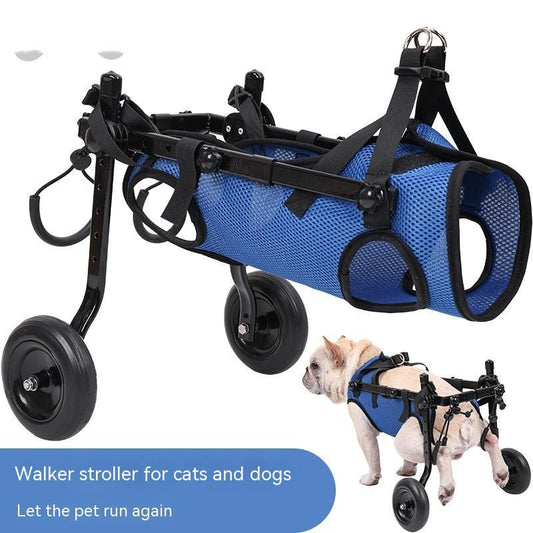 KFX-5893181 Blue Aluminum Alloy Pet Wheelchair for Disabled Dogs