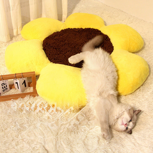 KFX-5895357 Cozy Round Plush Cat Nest for All Seasons, Winter Warm Design, 85x9cm Filler: PP Cotton/Sponge