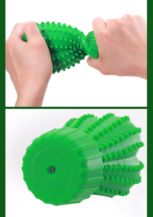 KFX-5936829 Sounding Cactus Rubber Dog Chew Toy for Medium & Large Dogs
