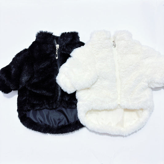 KFX-5957437 Warm Cotton-Padded Dog Coat in Black and White, Sizes XS to XXXL