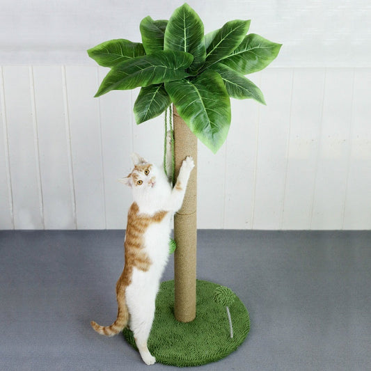 KFX-5963837 Sisal Scratching Post with Double Hanging Balls for Cat Claw Grinding, 62cm/82cm