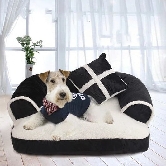 KFX-5980349 Classic England Style Soft Pet Bed for Small to Medium Dogs and Cats - Cozy Winter Sleeping Mat