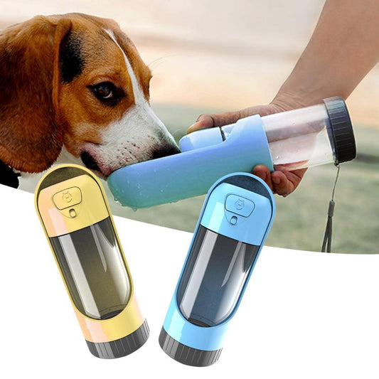 KFX-5997629 Portable Pet Water Bottle - 300ml Travel Cup in Pink, Blue, Green, Apricot