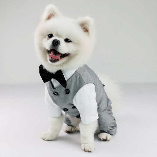 KFX-6003901 Cozy Cotton Vest and Trousers Suit for Four-Legged Friends, Sizes XS to 2XL