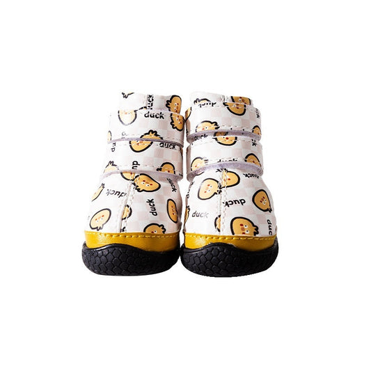 KFX-6004157 Fleece-Lined Non-Slip Wear-Resistant Cotton Shoes for Pets - Waterproof and Warm