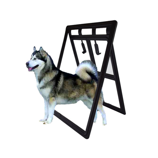 KFX-6008765 Pet Screen Door for Small Dogs - Durable Plastic Design, Black or White, Easy Install, Large Size