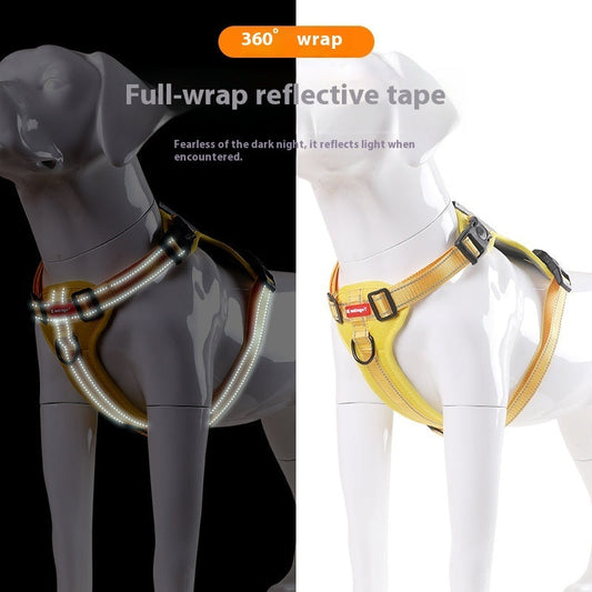 KFX-6012349 Adjustable Dog Chest Harness with Traction Rope - Available in Multiple Colors