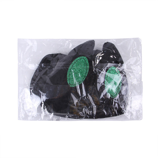 KFX-6023613 Black Bat Hat for Cats - Wool Cartoon Headdress for Pet Dress Up