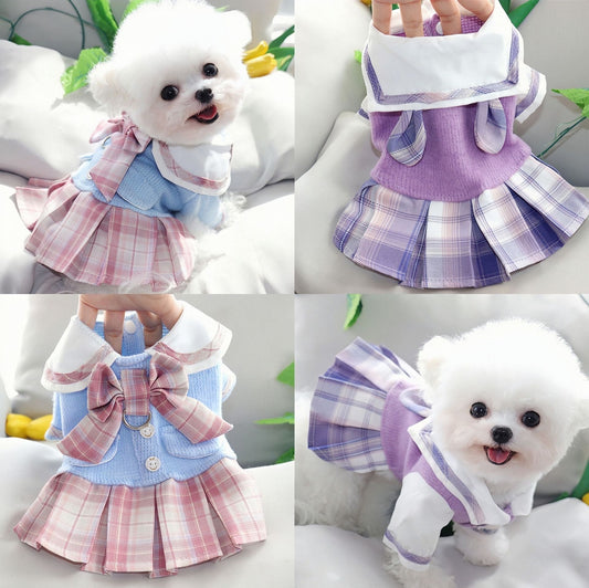 KFX-6026941 Princess Skirt Dog Clothing in Purple and Pink - Polyester Material, Sizes XS to XL