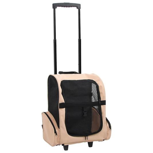 KFX-6035773 Foldable 3-in-1 Pet Trolley for Cats, Dogs, and Small Animals - Lightweight and Ventilated
