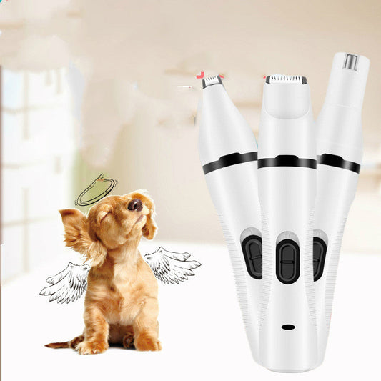 KFX-6049597 Multifunctional Pet Shaver Scissors and Nail Polisher with USB Charging