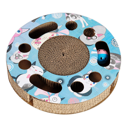 KFX-6057533 Hexagonal Corrugated Cat Scratcher with Combination Play Plate - Durable PP Resin, 38x33x6cm