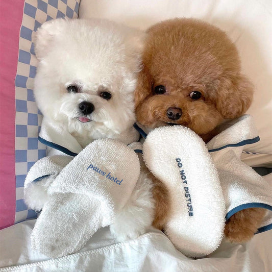 KFX-6059965 Pet Bathrobe and Toy Set - Absorbent Towel Fleece, Available in S, M, L Sizes