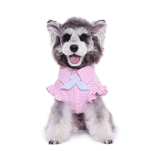 KFX-6062909 Pink Casual Thin Shirt for Small Dogs - Bichon, Teddy, Schnauzer - XXS to XL Size Options