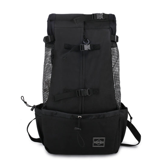 KFX-6069309 Breathable and Washable Pet Backpack with Ventilation in Black, Red, Gray, and Blue