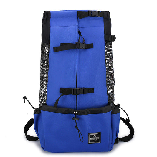 KFX-6069309 Breathable and Washable Pet Backpack with Ventilation in Black, Red, Gray, and Blue