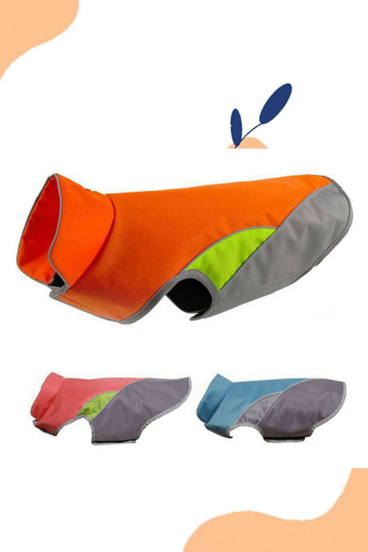 KFX-6076989 Dog Protective Clothing - Waterproof Oxford Fabric, Casual Style in Blue, Red, and Orange, Sizes M to XXL