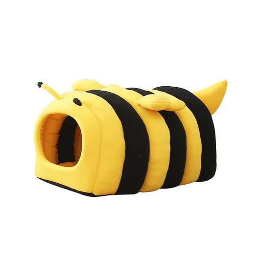KFX-6088381 Semi-Closed Cozy Pet Nest for Small Animals - Warm Cat Sleeping Bag for All Seasons