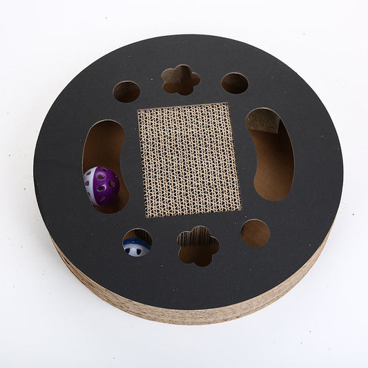 KFX-6090301 Corrugated Cat Scratch Board with Built-in Bell – Durable Eco-Friendly Design for Claw Grinding and Cozy Napping