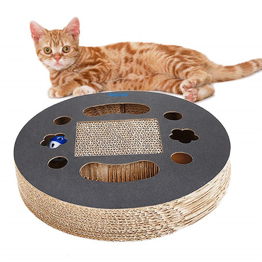 KFX-6090301 Corrugated Cat Scratch Board with Built-in Bell – Durable Eco-Friendly Design for Claw Grinding and Cozy Napping