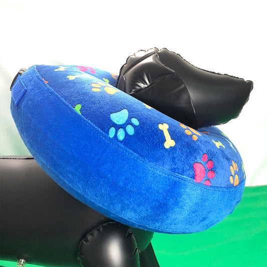 KFX-6092093 Inflatable Cartoon Pet Collar for Dogs - Removable Flocking Guard Circle, Multiple Sizes Available