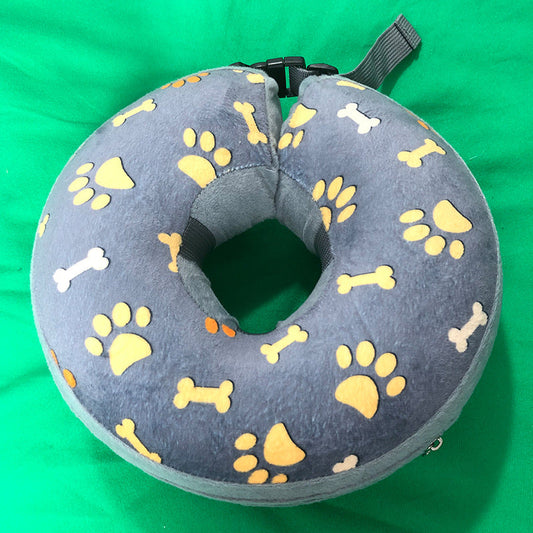 KFX-6092093 Inflatable Cartoon Pet Collar for Dogs - Removable Flocking Guard Circle, Multiple Sizes Available