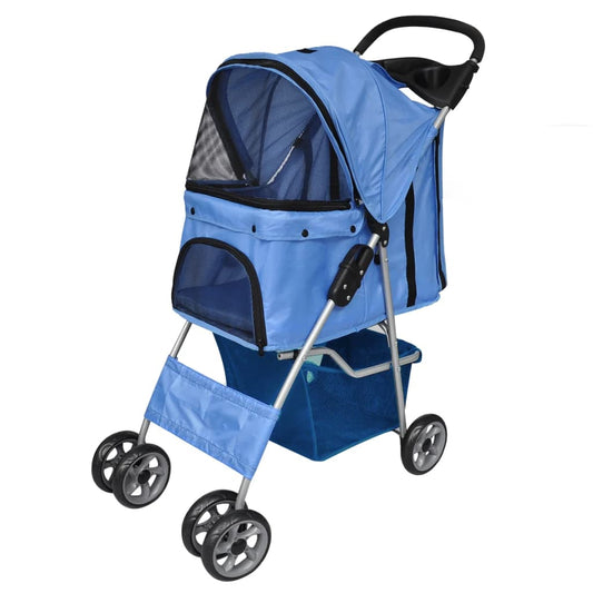 KFX-6101309 Foldable Pet Stroller for Dogs and Cats, Water-Resistant Travel Buggy with Storage Compartment, Smooth Ride
