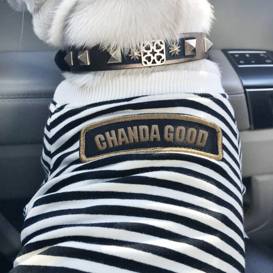 KFX-6106173 Pet Cotton Hoodie with Round Collar and Striped Design in Multiple Colors and Sizes