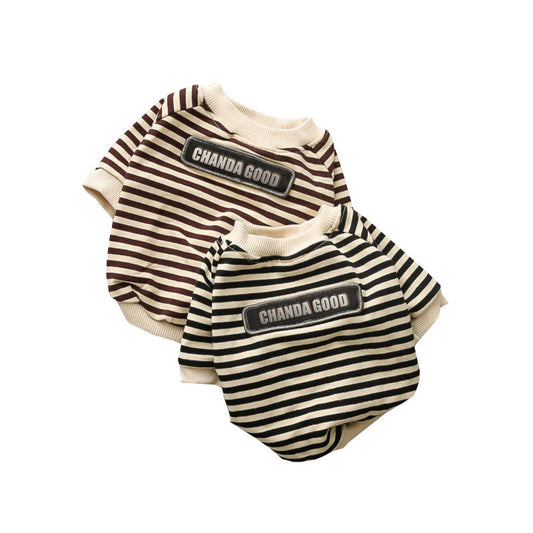 KFX-6106173 Pet Cotton Hoodie with Round Collar and Striped Design in Multiple Colors and Sizes