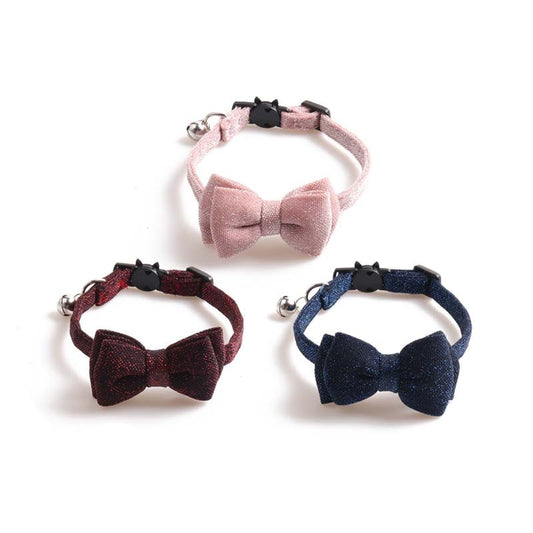 KFX-6107581 Solid Color Cloth Cat Collar - Adjustable Size 1.0 x 28CM in Transparent Packaging