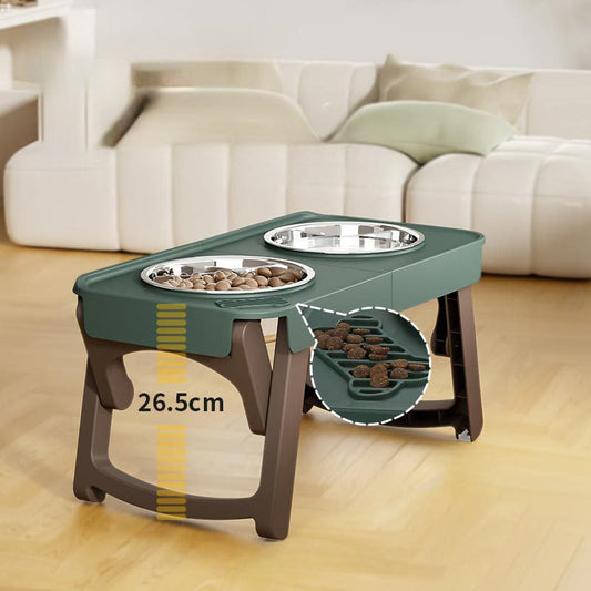 KFX-6120893 Elevated Non-Slip Stainless Steel Pet Bowl for Drinking Water and Food
