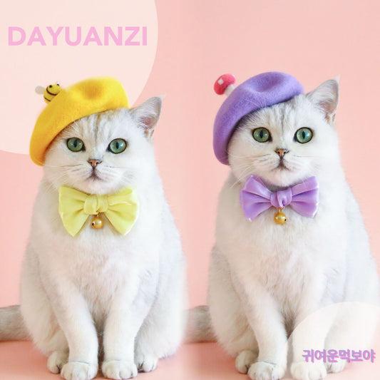 KFX-6121917 Princess Style Pet Wool Cartoon Hats for Winter - Multiple Colors Available