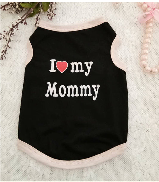 KFX-6128445 Cotton Love Mom Vest with Summer Print for Pets - Casual Style in Multiple Colors